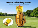 Everfit Golf Cart Bag Rolling Buggy Club Organiser Synthetic Leather Yellow GOLF-B-BAG-CART-YE