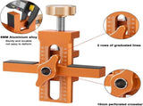 Cabinet Door Installation Jig, 2-in-1 Mounting Tool with Adjustable Positioner, Aluminium Alloy V1366-AZ2-W-02374