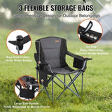 Camping Folding Chair for Adults, Portable Heavy Duty Outdoor Quad Lumbar Back Padded Arm Chairs V952-HWZDYCY450LBSFODNV0