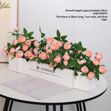 faux potted plant, sunflower, wooden box, home decor, Australia, living room tabletop V1106-112-23547-MLT-4