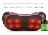 Cordless Rechargeable Shiatsu Massage Pillow - 8 Node Dual Button Neck & Back Massager with Heat V888-ELOSUNG41765