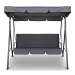 Gardeon Outdoor Swing Chair Garden Chair Bench Furniture Canopy 3 Seater Grey GSC-MAJKA-3S-GE