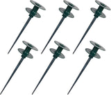 6 Pack Garden Hose Guide Spike, 10 Inch Rustproof Zinc Sturdy Metal Stake, Heavy Duty Spin Top, V1258-DP02-C-161