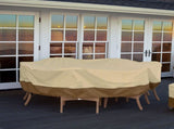 Round Patio Furniture Cover with Umbrella Hole Waterproof 4-Season Protector for Garden, Balcony V1107-CS-HWZYZ4