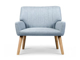 Artiss 2X Armchair Fabric Blue Grey UPHO-C-ARM-5098-GYX2