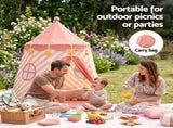 Keezi Kids Play Tent with Star Lights and Window Carry Bag 116cmx153cm Playhouse TENT-PLAY-120CM-PK
