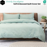 Ardor Everly Eucalyptus Soft Embossed Quilt Cover Set King V442-INT-QUILTCS-EVERLY-EUCALYPTUS-KI