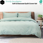 Ardor Everly Eucalyptus Soft Embossed Quilt Cover Set Queen V442-INT-QUILTCS-EVERLY-EUCALYPTUS-QS