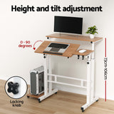 Artiss Laptop Desk Table Adjustable Light Wood 80CM LA-DESK-SD-LW