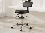 Levede Swivel Office Chair Ergonomic Stool Height Adjustable Footrest Backrest BR1073-BK-H-AU