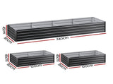 Green Fingers 2-in-1 Raised Garden Bed Kit 45cm Professional Depth Ergonomic 240cm Large Metal GARDEN-AG-45-12-FC2