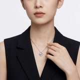 Elegant Four-Leaf Clover Moissanite Pendant Necklace with 4C Standard Stones, Sparkling Star-Set V1341-ZY-ZTHSXVX2-MOISSANITE-PREMIUMS925