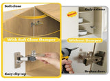 10 Pack Soft Close Motion Damper Mechanism for Full Overlay Hinges, Smooth Slow Straight-Arm, Clip V1107-994-34295