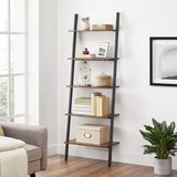 5-Tier Bookshelf Rack, Rustic Brown and Black V178-11390