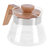 400ml Teapot Glass Coffee Maker Pot Water Kettle with Wood Handle Kitchen Accessory V1294-YM0721-3118210053111