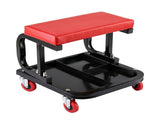 Giantz Creeper Seat Rolling Mechanic Stool with Tool Tray Heavy Duty 36x36cm MCS-C-RD