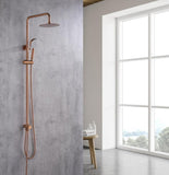 2023 Brushed Rose Gold Copper Solid Stainless Steel 304 made shower set w diverter 200 mm head V549-COPPERSHOWERSETNEW