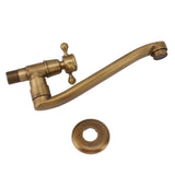 Antique Garden Faucet with Extended Spout Antifreezing Copper Wall Mount Single Cold Water Tap for V1294-YM0706-3112230063011