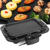 SOGA 49cm Electric BBQ Grill Teppanyaki Plate Non-stick Surface Hot Plate Kitchen 3-5 Person KOREANBBQPLATE49CM