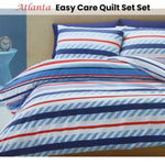 Belmondo Atlanta Striped Easy Care Quilt Cover Set King V442-CAP-QUILTCS-ATLANTA-BLUE-KI