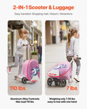 VEVOR Ride-on Luggage 20-inch Kids Scooter Suitcase with Flash Wheels Purple V952-FDDQXXLXHBK2ZFUMR001V0