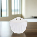 Wall Hanging Flowerpot in White Plastic, Perfect for Home Storage, Easy to Install 2Pcs V1370-AZ4-14893