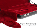 Black PU Oboe Carrying Case with Plush Interior, Wood and Metal Frame , Lightweight and Portable V1192-AZ-W-31689