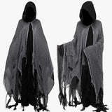 Halloween Adult Horror Hooded Tattered Cloak! Witch Zombie Reaper Cosplay Robe, Party Ghost V1232-PFDP-001