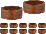 Handmade Round Wooden Napkin Rings - Set of 12 - 2.5 x 5 cm - Wooden Napkin Ring - For Paper and V1188-MS101-01627-1