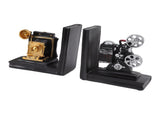 One Pair Shelf Book Ends Movie Projector Designed Resin Bookend Decoration for Study Home Office V1294-YM3115220102911-0421