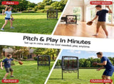 Everfit Baseball Pitching Net Training Target Softball Practice 9 Hole Black SN-B-007-BK