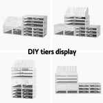 Embellir Makeup Case Acrylic Cosmetic Organizer Storage Box Jewellery Holder CASE-STAND-PLS-12DRAWER-TP