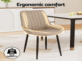 Artiss 4x Dining Chairs Retro PU Leather Kitchen Lounge Cafe Accent Chair Khaki DINC-K-2602-BRX4