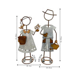 Set 2 Farm Kids - Girl W Pot Planter Assorted 30x80cm V637-71603KID