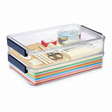 2 Pcs 5.5qt 9 X 13 Plastic Portable Project Case with Snap-Tight Clear Stackable Storage Box with V1366-AZ2-W-14555