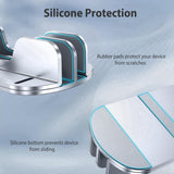 Vertical Stand Holder for Desk, Aluminium Dual Slots Stand with Adjustable Dock for V1369-AZ3-W-11227