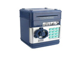 2-Piece Dark Blue Smart ATM Piggy Banks - Kids Electronic Money Safe with Password Lock & Auto-Roll V888-ELOSUNG39504