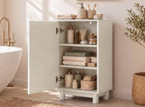 Levede Bathroom Cabinet Freestanding Storage Cupboard Slim 3 Tier Shelves Cream BATH1031-CM-AU