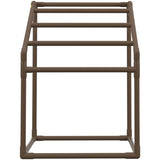 Pool Towel Rack, 5 Bar, Brown, Freestanding Outdoor PVC Trapedozal Poolside Storage Organizer, V952-MJJZSTXGBDDW5DYL3V0
