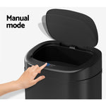 Devanti 82L Motion Sensor Bin Rubbish Automatic Black SB-82L-S24-BK