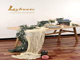 5 Packs 10Ft Ivory Cheesecloth Table Runner, 35" x 120" Rustic Gauze Boho Wedding Table Runner V1259-DP01-A-3519