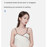 Smoky Brown Wearable Waffle Bath Towel Set with Adjustable Straps - 70x150cm Quick Dry Wrap Dress V888-ELOSUNG56313-2
