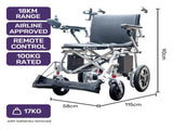 EQUIPMED Power Electric Wheelchair, Airline Approved Wheelchair, Extra Lightweight, Long Range, V219-HELWLCEQPSS7A