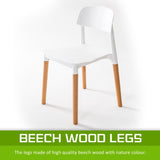 2X Retro Belloch Stackable Dining Cafe Chair WHITE V274-FT-J919-WH2