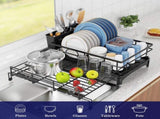 CARLA HOME Expandable Dish Drying Rack with Drainage Spout, Utensil Holder & Drainboardfor Kitchen V178-36264
