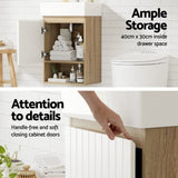 Cefito Vanity Unit 445mm Basin Bathroom Cabinet Storage Wall Hung Sink White BV-CB-1D-430-WHWD