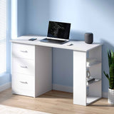 Artiss Computer Desk Drawer Shelf Cabinet White 120CM FURNI-O-DESK-120-WH-AB