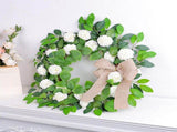 Artificial Hydrangea Wreath for Front Door Greenery Spring Summer Wreath with Bow Decor for Wall V1294-YM0901-240320HL07-1