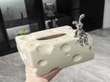 Tissue Box Cover Ceramic Rectangular Stylish Elegant Decorative Napkin Box Holder for Desktop Coffee V1294-YM0710-3117230216911