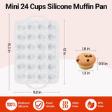 Mini Muffin Pan with Metal Reinforced Frame 24 Cups & Silicone Mini Loaf Pan 12 Cavities V1258-DP02-C-27